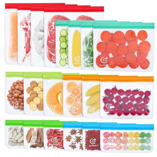 Joyoldelf Bolsas Reutilizables Almacenamiento PEVA Pack 20 Uds