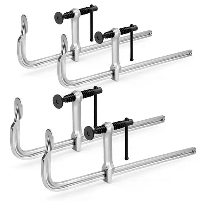 KRETLAW Juego de 4 sargentos tipo F de apriete, 300 mm, acero forjado, fuerza de sujeción 204 kg, sargentos carpintero ideales para soldadura y trabajos de carpintería