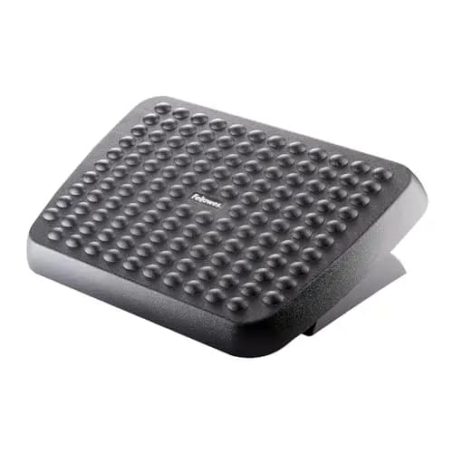 Reposapiés Ergonómico Fellowes para Oficina, Ajustable en Altura, con Superficie de Masaje Antideslizante, Alivia Tensión y Mejora la Circulación, Certificado FIRA, Color Negro