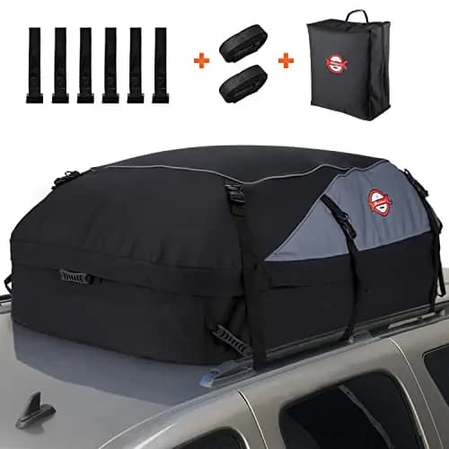 Sailnovo Cofre Techo Coche 580L - Bolsa Impermeable Plegable 1000D con 8 Correas, 6 Ganchos para Puerta, para Coche con/Sin Barras Portaequipajes, Viajes Y Transporte