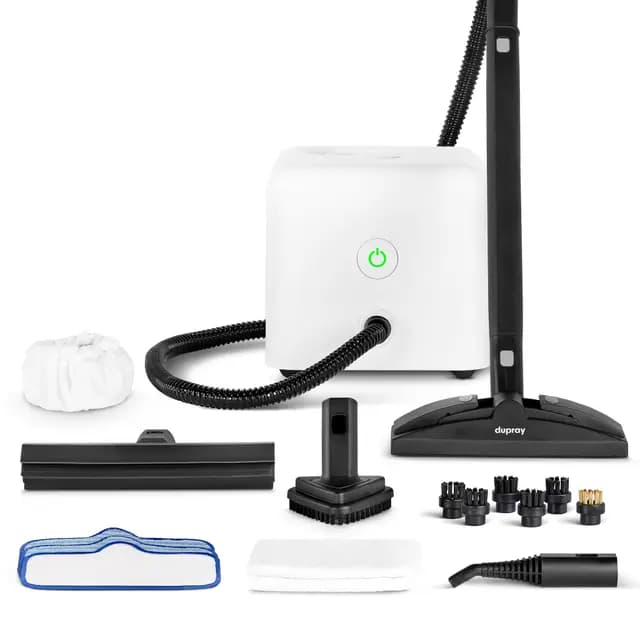 Dupray Neat Limpiador a Vapor. Potente limpiador de vapor multifunción para el hogar: suelos, baldosas, juntas, colchones, muebles, ventanas, coche y más (17 Piezas con Neat)