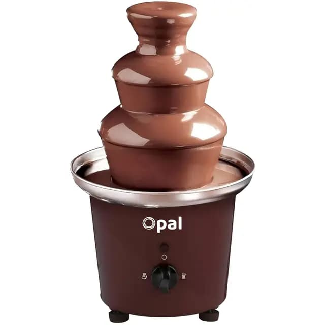 Opal Juego de fondue de fuente de chocolate de acero inoxidable de gran tamaño, 0.9L, máquina eléctrica de 3 niveles con base de olla de fusión en caliente