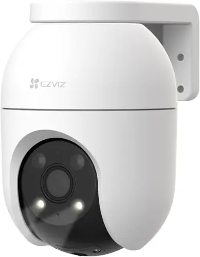 EZVIZ Cámara Vigilancia WiFi Exterior 360°,4K Cámara IP de Seguridad,Visión Nocturna a Color,Detección IA de Persona/Vehículo,Seguimiento Zoom Auto,Audio Bidireccional,Sirena,Alexa/Google,C8c 8MP(6mm)