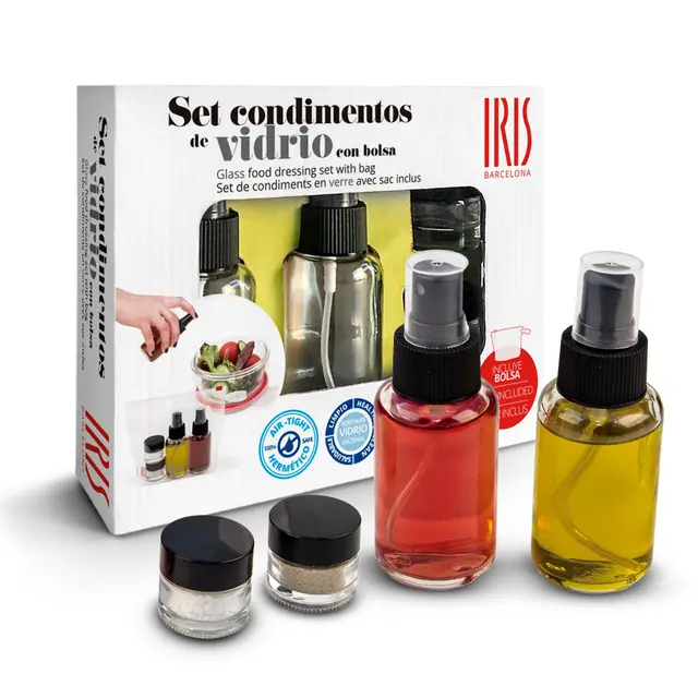 iris barcelona set aliño cristal 550ml