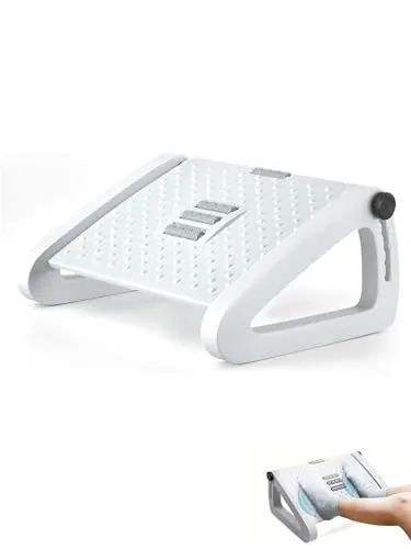 MAGIC SELECT Reposapiés Oficina Ergonómico para Pies Bajo Escritorio | Soporte Ajustable, Antideslizante, Función de Masaje, Mejora la Postura y la Circulación