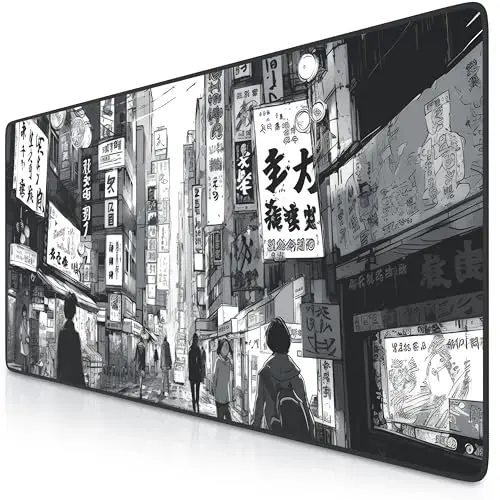 TITANWOLF Alfombrilla Gaming XXL para ratón 900x400, Mouse Pad, Precisión y Velocidad, Parte Inferior de Goma para una sujeción Estable, Antideslizante, Resistente al Agua, Manga