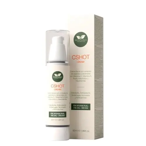 Crema Hidratante Facial con Complejo de Péptidos y Cerámidas, Vitamina C, E, Ácido Hialurónico, Niacinamida y Aloe Vera 50ml. - Hidratación Profunda, Antioxidante y Antiarrugas by Skintuals Cosmetics