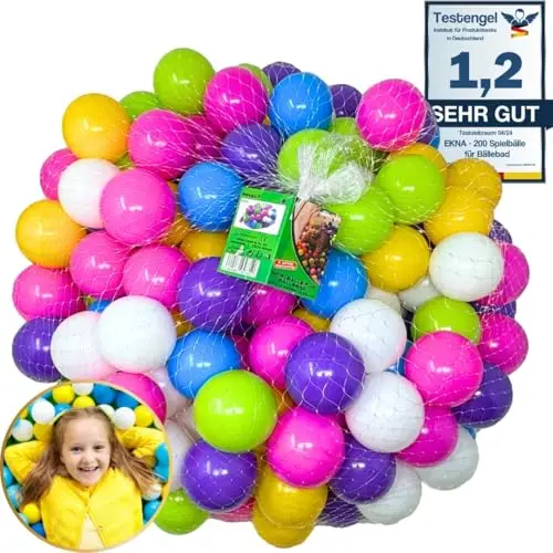 ekna 200 bolas plástico 5.5cm piscina