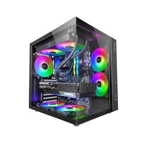 Mars Gaming MCV-One, Caja Gaming ATX, Doble Cristal Templado Continuo, Ventilador Trasero FRGB 12cm, Estructura Doble Cámara, Semitorre PC Compacta, Soporte Refrigeración Líquida hasta 240mm, Negro
