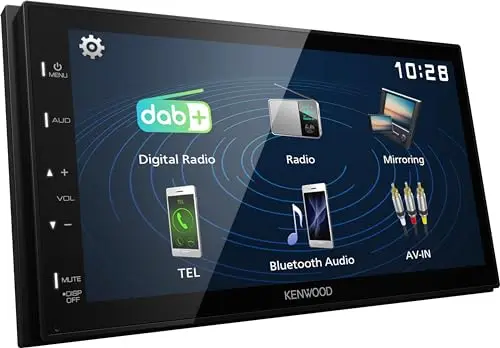 Kenwood DMX129DAB - Receptor AV Digital Media de 17,3 cm (6,8") con Quick Boot y Android USB Mirroring (4x45W, DSP, Dab+/FM, BT, 3X Pre-out 2V, USB, iPod/iPhone Control)