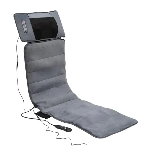 Esterilla de masaje de cuerpo entero, esterilla de masaje eléctrica con función de calor, alfombrilla de masaje vibratoria con 10 motores, 9 modos de masaje y 9 intensidades de vibración, diseño