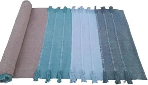Esterilla de yoga india hecha a mano, 100 % algodón orgánico, para yoga caliente, antideslizante, de algodón, ecológica, tejida a mano, antideslizante y gruesa, plegable, para fitness diario en casa,