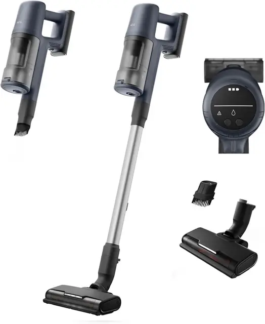 AEG Aspiradora Sin Cable AP61CB21DB, 21.6 V, Autonomía 40 min, Capacidad 0,5 L, Aspirador Escoba Vertical, Cepillo con Luces LED, Boquilla Multi-Superficies, Azul