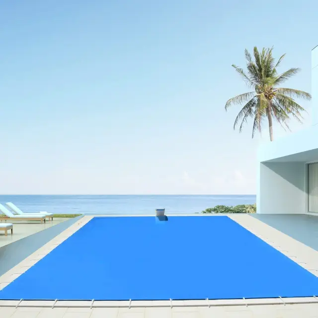 Invercober Security Forte 680 gr Cobertor Invierno Funda para Piscina: 3.00 x 6.00 m I Medidas totales Lona: 3.30 x 6.30 m I Color Exterior: Azul/Interior: Negro I GARANTÍA: 3 años