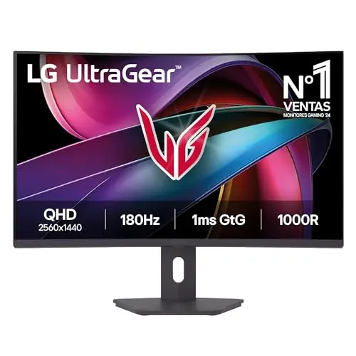 LG 32G600A-B - Monitor Gaming Ultragear, 31,5'', 31,5", VA, 2560x1440, 16:9, 180 Hz, 1 ms/HDR10/FreeSync, No Curvo, Altura Ajustable, Morado Grisáceo