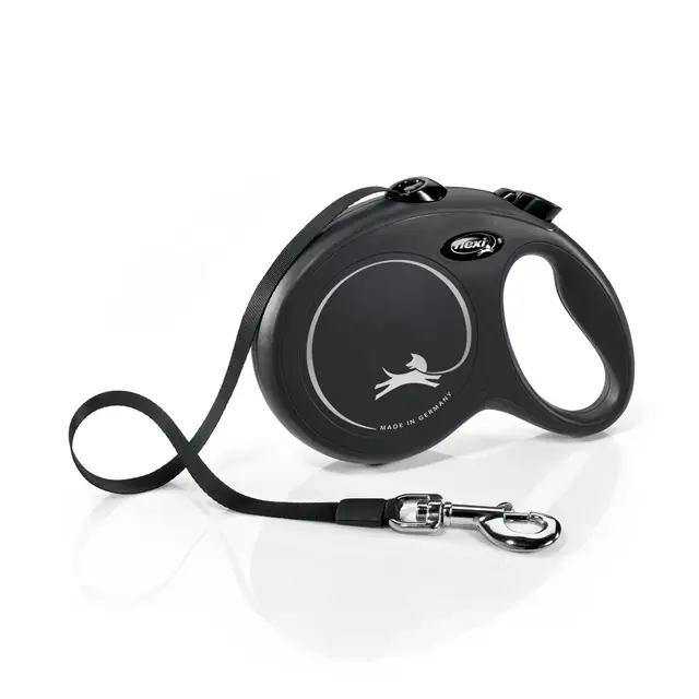 flexi® Classic L Cinta 5 m negro, correa extensible para perros hasta máx. 50 kg