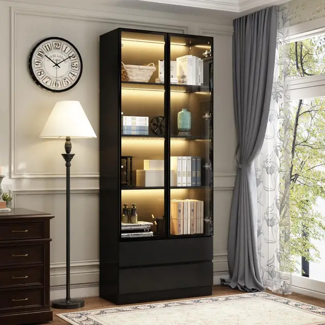 dezagce vitrina cristal 200 cm iluminada