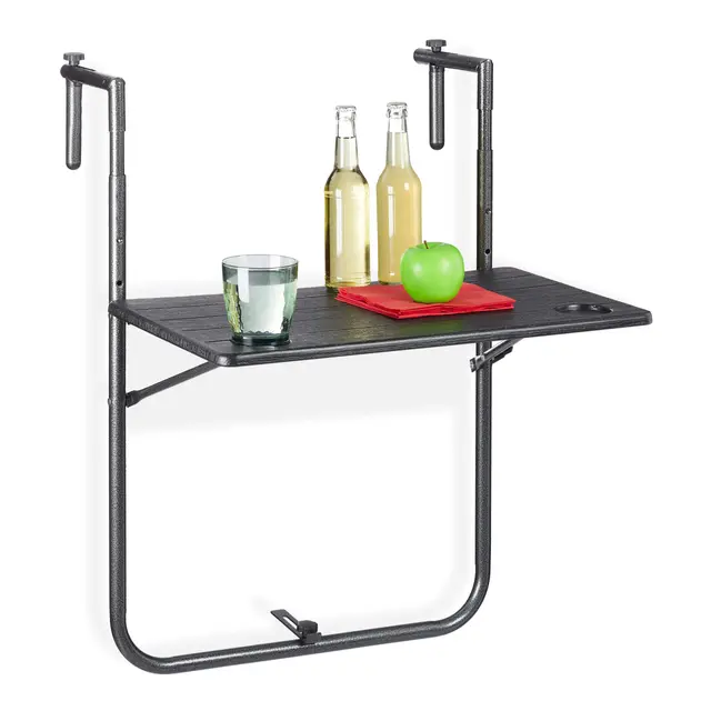 relaxdays 10035750 mesa plegable balcón