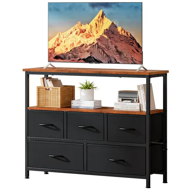 uptyia ts05 mueble tv alto 5 cajones