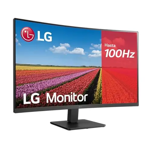 LG 32MR50C-B - Monitor Curvo 32", Panel VA FHD 1920x1080 16:9 1500R, 100 Hz, AMD FreeSync Premium, Super Resolution+, 2× HDMI, Clase E, Negro