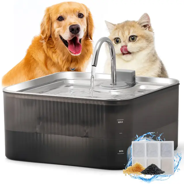 FUKUMARU Fuente de Agua para Mascotas 7 L Acero Inoxidable