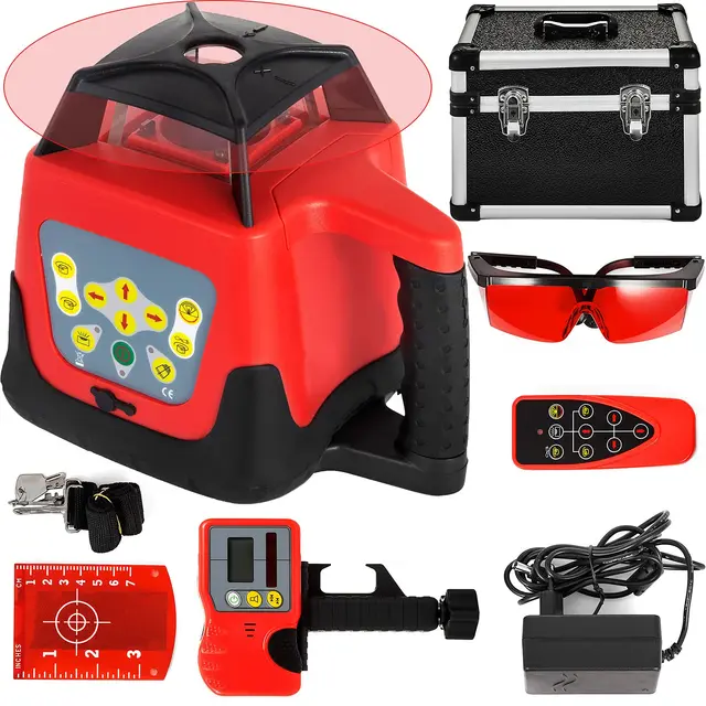 VEVOR Nivel Láser Auto-nivelante Rojo, 250 m Máximo Rango Nivel de Láser Rojo, IP54 Láser Rotatorio Impermeable Temperatura de -20 °C - 45 °C para Construcción, 161 x 161 x 184 mm