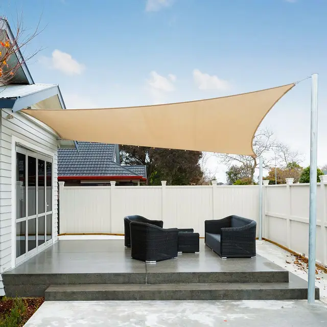 AXT SHADE Toldo Vela de Sombra Impermeable Rectangular 2,5x3,5m Protección Rayos UV para Exterior Terraza Patio Jardín-Arena
