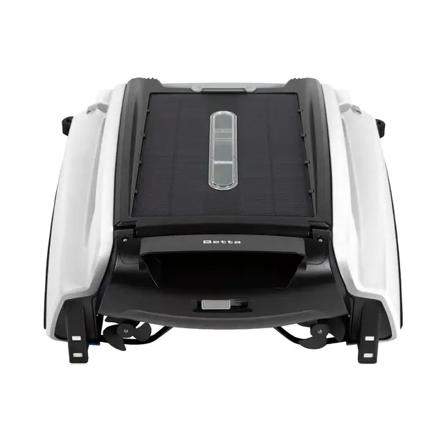 Betta SE Robot Skimmer de Piscina Solar - Limpiador Automático de Superficie, Batería de 30h, Motores Resistentes a Sal y Cloro, Evitación de Obstáculos, Limpieza 24/7 (Blanco)