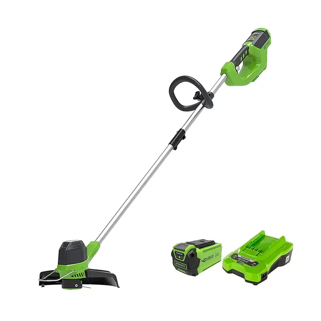 Greenworks 40V Cortabordes a Batería para Jardín Mediano, Altura Regulable, 30 cm Ancho de Corte, Alimentación Automática Nylon de 1,65 mm, Batería 40 V 2 Ah y Cargador, 3 Años de Garantía G40LTK2