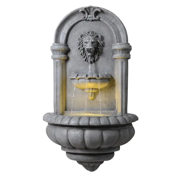 teamson home fuente pared león 81cm led