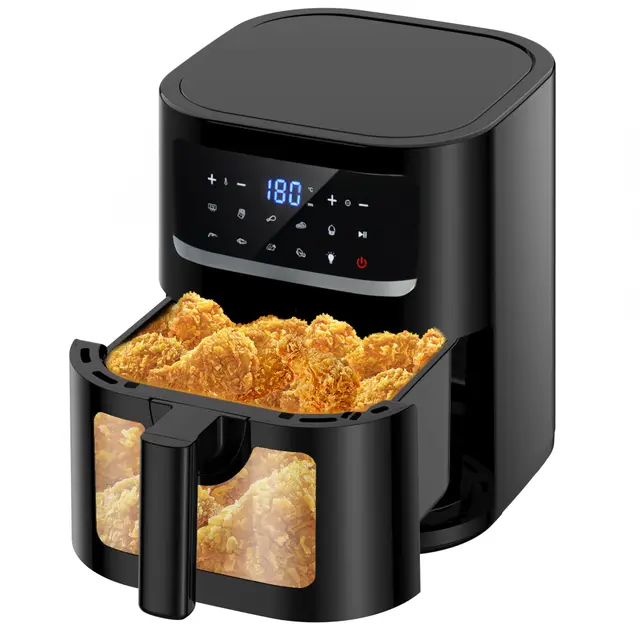 Freidora de Aire 7L | Freidora Aire con Ventana Observación, 9-in-1 Programas Freidora Sin Aceite Control Táctil Luz Incorporada, 1800W Air Fryer XL Temperatura máx 200℃ Cocina baja en Grasa y Aceite