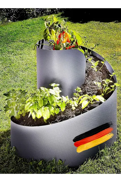 Novaliv Espiral de plástico para hierbas, 80 cm x 80 cm de diámetro, color antracita, torre de hierbas, caracol de hierbas, torre de hierbas, caracol para plantas, espiral para especias, pirámide