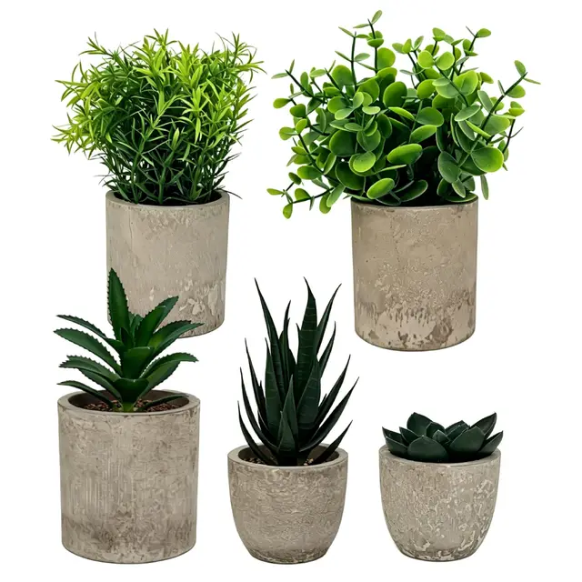 lebokj set 5 plantas artificiales con