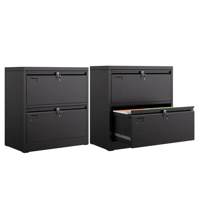 Armario de metal con 2 cajones, armario para archivadores con cerradura, armario para archivadores colgantes, armario de acero, armario de oficina, armario de cajones ancho, armario con