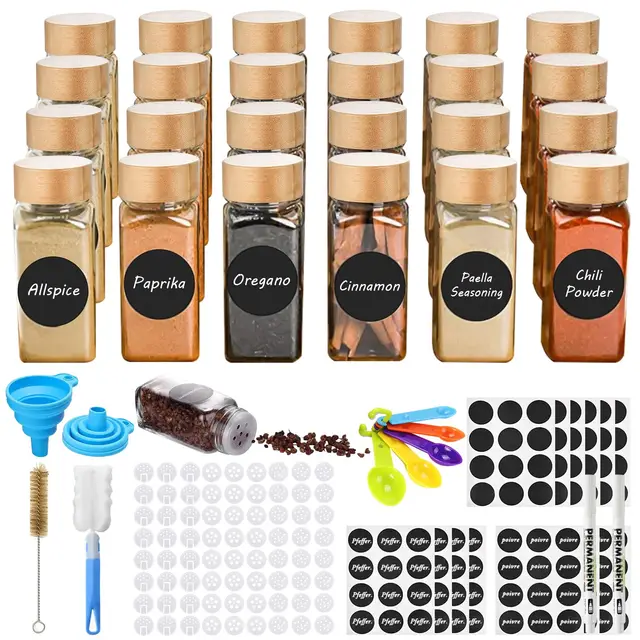 twbest 24 botes especias cristal 120ml