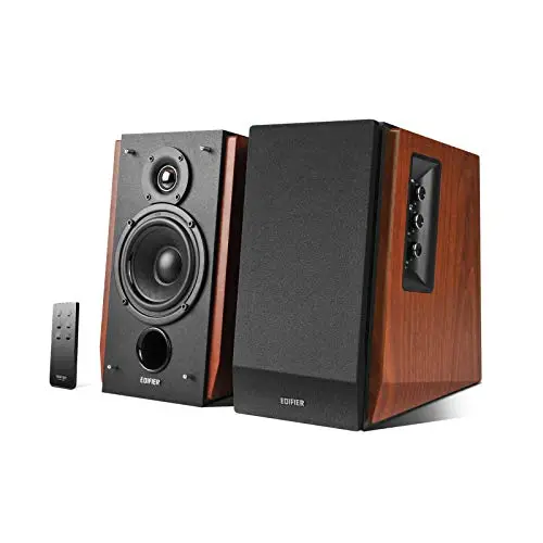 Edifier R1700BT Altavoces de Estante Bluetooth - Monitores de Estudio de Campo Cercano Activos - Altavoces 2.0 - Instalación de gabinete de madera - 66w RMS