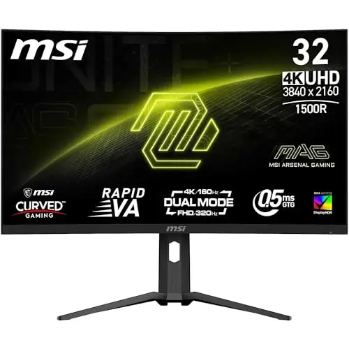 MSI MAG 321CUPDF 31.5" LED Rapid VA UltraHD 4K 160Hz 0.5m HDR 400 Adaptive Sync Curva