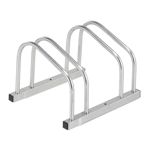 relaxdays soporte suelo 2 bicicletas