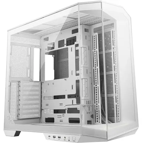 MSI mag PANO - Carcasa para PC ATX de 100 L PZ, Capacidad ATX, Soporte de instalación de GPU Vertical, Soporte de GPU, filtros de Polvo, Soporte de Almacenamiento oscilante, cámara Doble, USB 20 Gbps