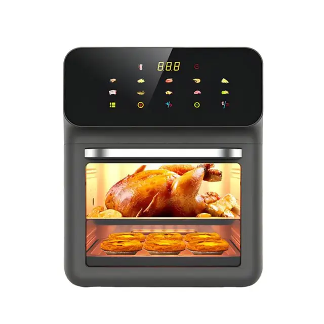 Horno Freidora de Aire de Encimera 15 L con 2 Bandejas y Deshidratador
