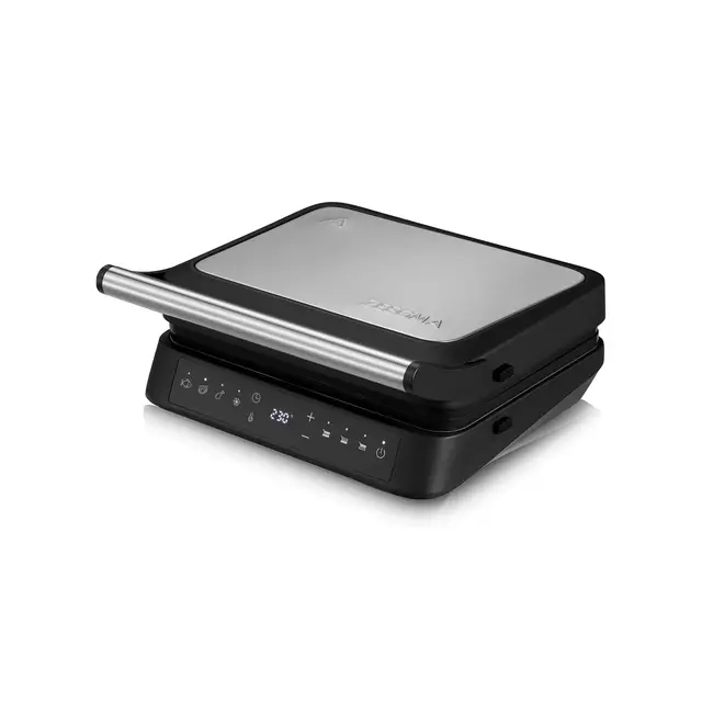 ZEEGMA Parrilla Eléctrica de Contacto GRILL CHEF 3.0 – 2000 W, 5 Programas, Placas Antiadherentes Extraíbles, Lavavajillas, Control de Temperatura y Temporizador, Doble Calentamiento