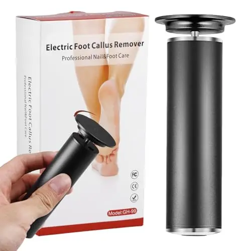 Eliminador de callos eléctrico fuerte – Dispositivo de pedicura para pies con 60 almohadillas abrasivas de repuesto, cepillo profesional para limpiar callos