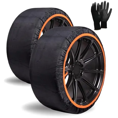 SNOWGO - Juego de 2 cadenas textiles para nieve - Talla XS a XXL - Homologado 16662-1 Europa - Adecuado para vehículos 4x4, vehículos eléctricos, furgonetas y vehículos comerciales <3,5T. (XL)