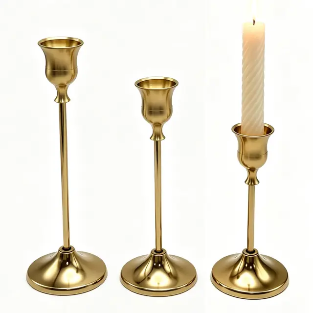 dkluolan set 3 candelabros latón dorado