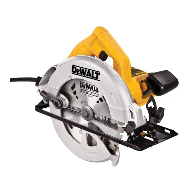 DEWALT DWE560-QS - Sierra Circular, 1350W, Disco de 184 mm, Profundidad de Corte Máxima 65 mm, Velocidad 5500 rpm, Diseño Compacto y Ligero, Incluye Guía Paralela y Adaptador para Extracción de Polvo