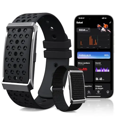 Pulsera Inteligente Sin Pantalla, Smartwatch Fitness Tracker Mujer Hombre con Análisis de IA, Monitoreo 24/7 de Actividad, Sueño & Frecuencia Cardíaca, Modo Multideporte, Batería 35 Días IP68