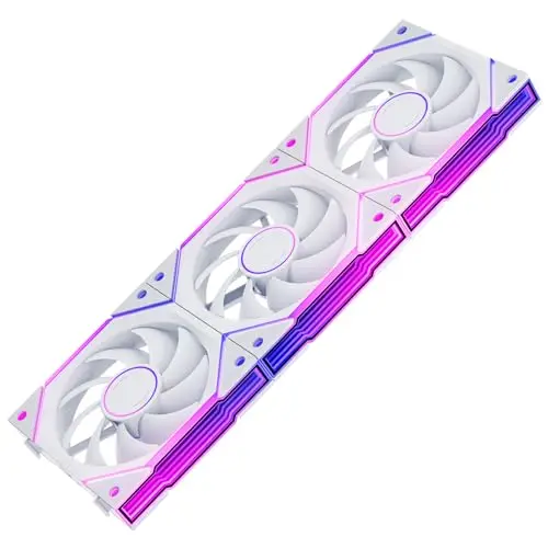 AsiaHorse NyotaUltra ARGB - Ventilador para PC (120 mm, 3 unidades, RGB Daisy Chain [Infinity Mirror] [HDB] 58.5 CFM/2000 RPM/2.05MMH2O 4 pines PWN y 5 V 3 Pin ARGB para Asus Aura GIGABYTE MSI Blanco