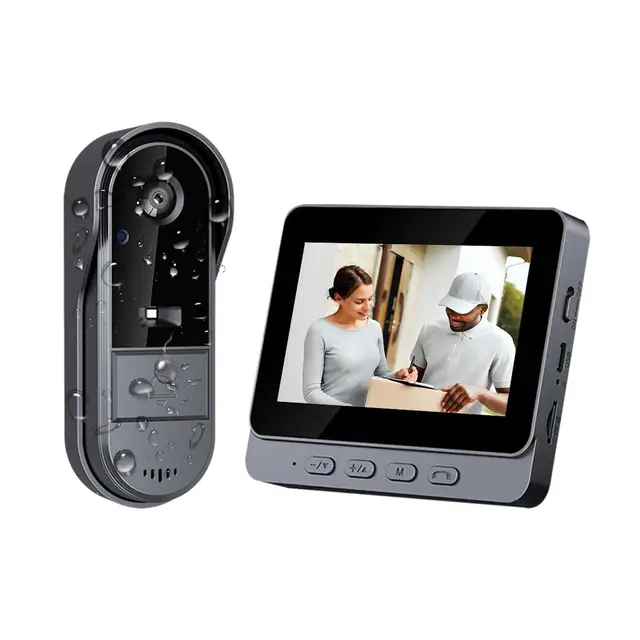 TKMARS Timbre Inalámbrico con Cámara para Exteriores IP67 Impermeable, Videoportero Inalambrico con 1080P Ultra Gran Angular de 170°, Video Portero con Pantalla IPS de 4,3 Pulgadas, sin WiFi ni App