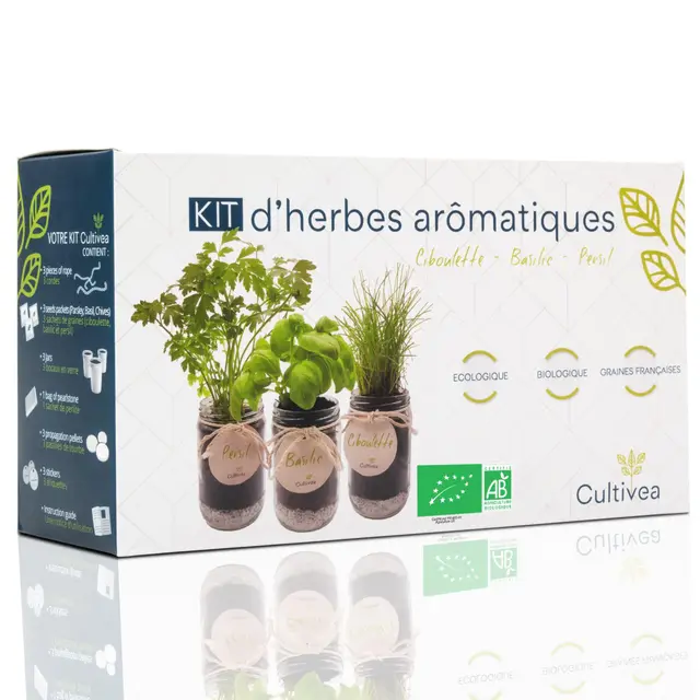 cultivea kit hierbas aromáticas bio