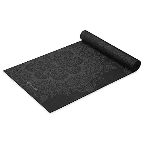 Esterilla de yoga prémium de Gaiam de 6 mm extragruesa antideslizante para todo tipo de yoga, pilates y entrenamientos de suelo (173 cm de largo x 61 cm de ancho x 6 mm de grosor).